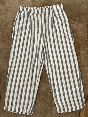 Linen/Rayon striped white/black pants, size 16, A New Day